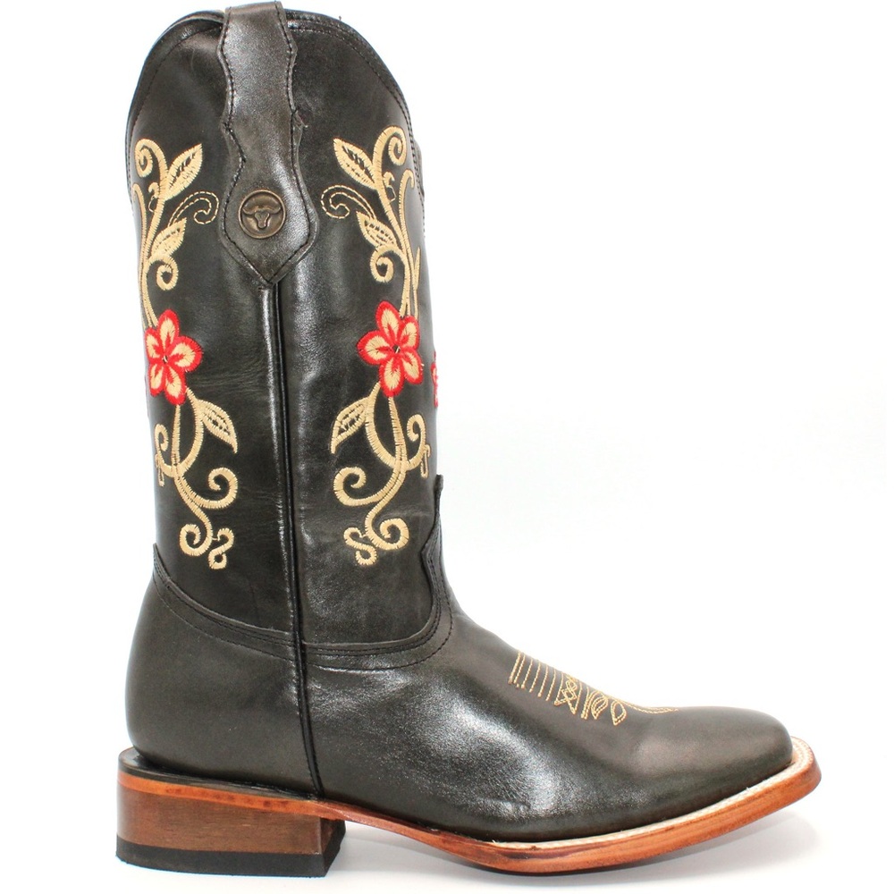 M. Allen Black Leather Cowboy Boots